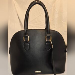 Aldo Elegant Black Satchel with Gold Details